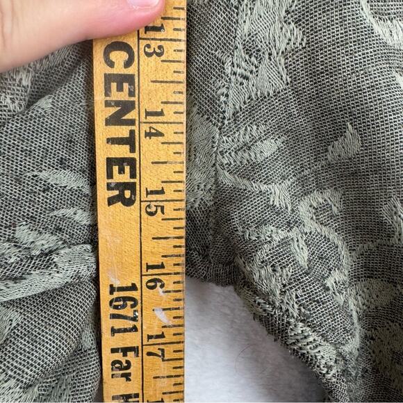 Vintage CP Shades Jaquard Floral Flax Blend Elastic Waist Pull On Pant Tan Sz M - Picture 12 of 13